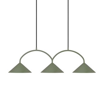 zdjęcie Nowoczesna potrójna lampa nad stół zielona Curve